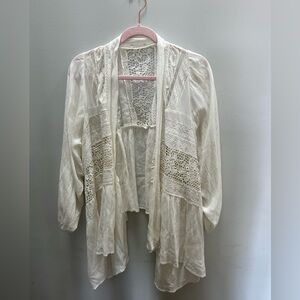Anthropologie Elegant Cream Lace Cardigan